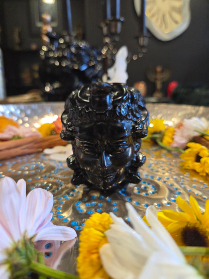 🐍🖤 Black Obsidian Medusa Heads – Protectors of the Sacred 🖤🐍