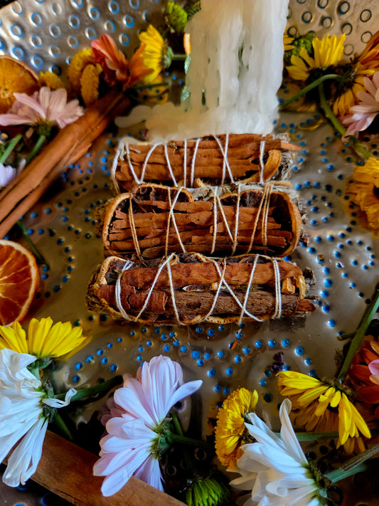 🍊✨ White Sage with Cinnamon & Orange – Cleanse & Invite Abundance ✨🍊
