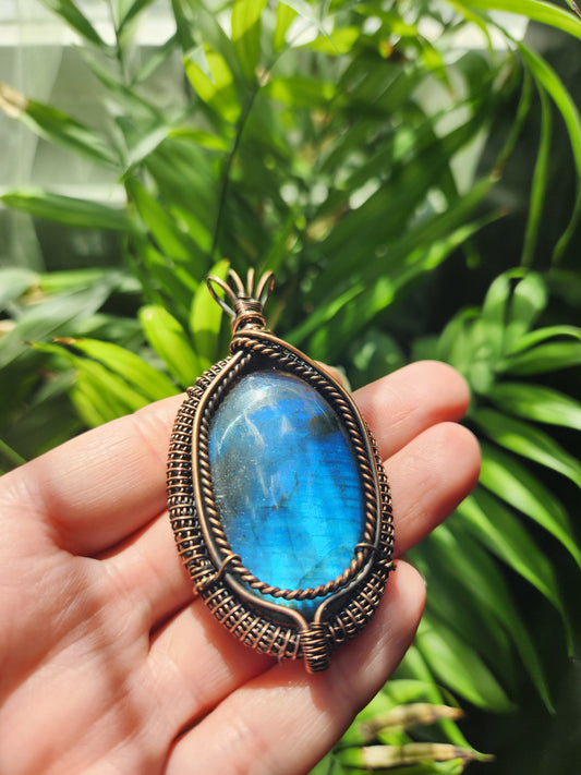 Labradorite Copper Wrapped Pendant