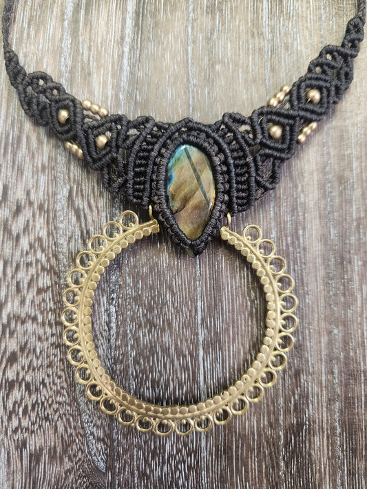 Labradorite Macrame Necklace