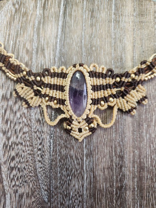 Amethyst Macrame Necklace