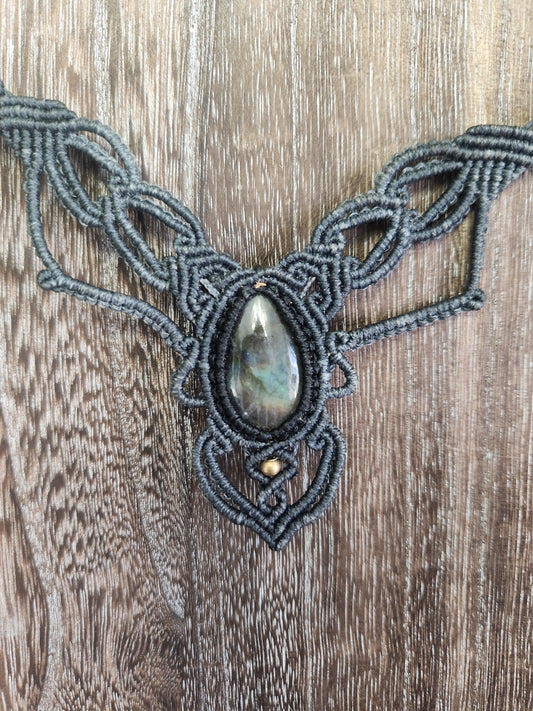 Labradorite Macrame Necklace