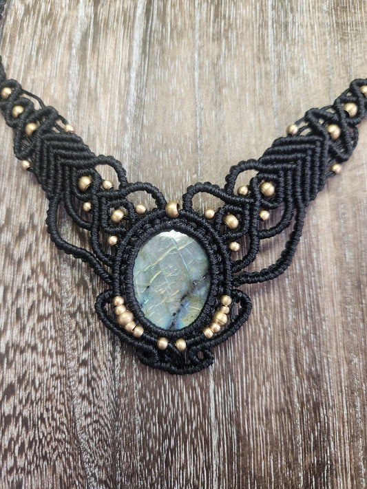 Labradorite Macrame Necklace