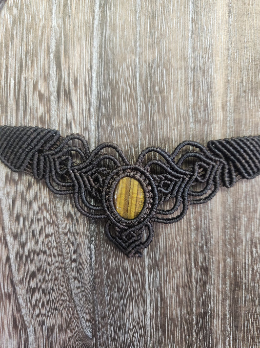 Tigers Eye Macrame Necklace