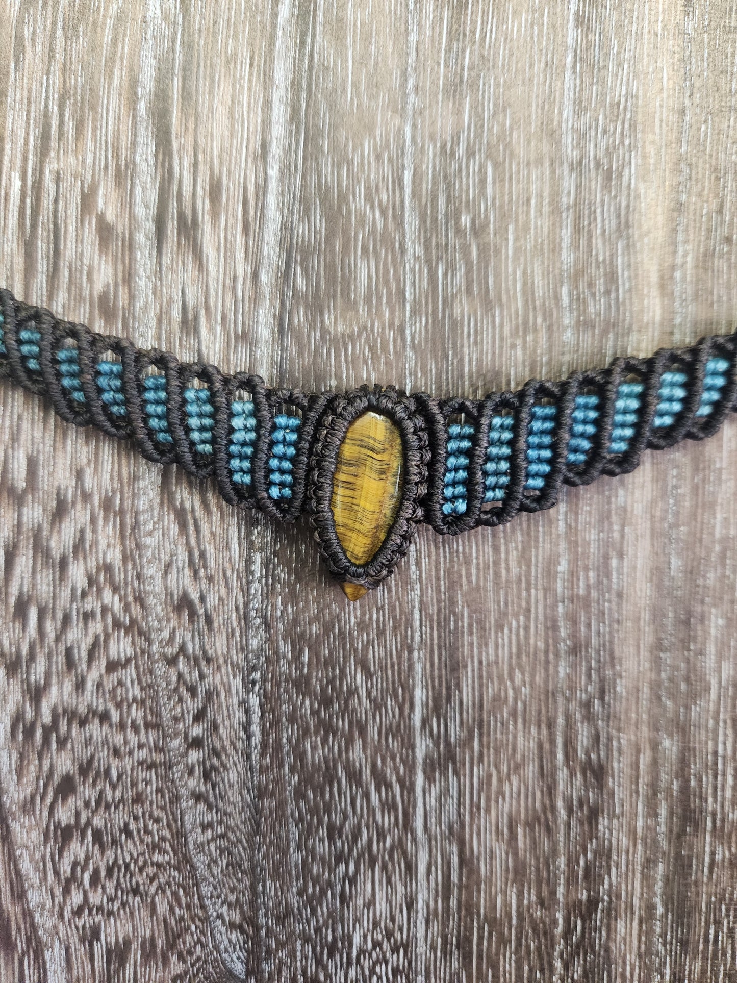 Tigers Eye Macrame Necklace