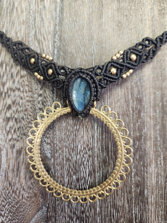 Labradorite Macrame Necklace