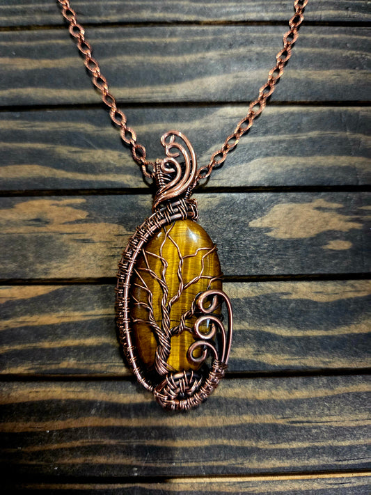 🐅✨ Tiger’s Eye Tree of Life Pendant ✨🐅